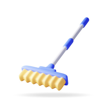 3d cleaning broom isolated on white.のイラスト素材