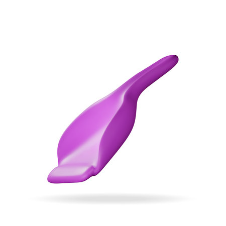 3d purple dustpan icon isolated on whiteのイラスト素材