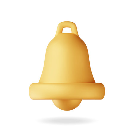 3D Notification bell icon isolatedのイラスト素材