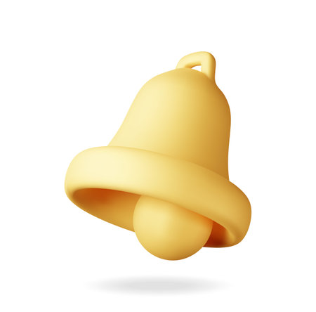 3D Notification bell icon isolatedのイラスト素材