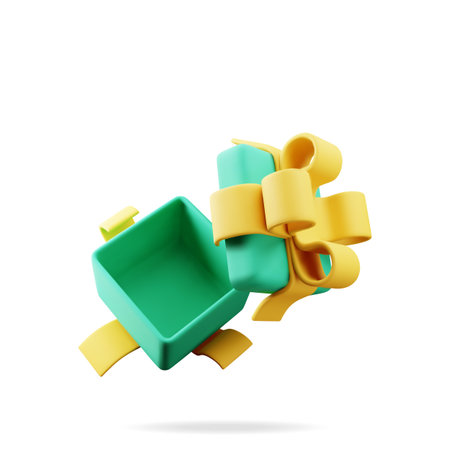 3D open gift box isolated on whiteのイラスト素材