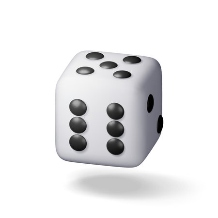 3D dice white playing cube isolated on whiteのイラスト素材