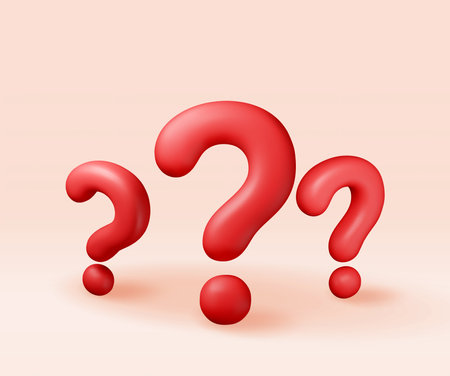 3D red question mark isolatedのイラスト素材