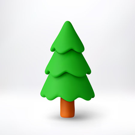 3D Green bubble style christmas tree decoration.のイラスト素材