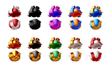 Colorful 3d gift box collectionのイラスト素材