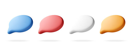 Set of colorful 3d speech bubbles on whiteのイラスト素材