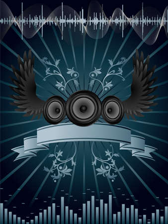 Vector abstract background with audio speakers.のイラスト素材