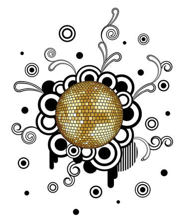 Vector abstract background with disco ball.のイラスト素材