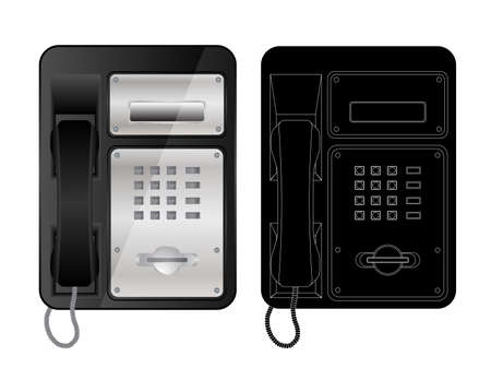 Vector icons of telephone isolated on white.のイラスト素材