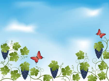 Abstract floral background with a vine.のイラスト素材