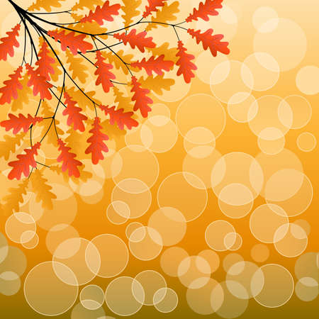 Autumn background with a tree branchのイラスト素材