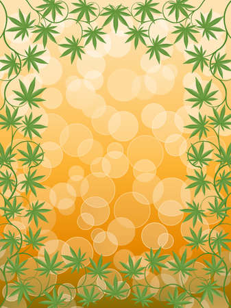 Floral frame with a plantのイラスト素材