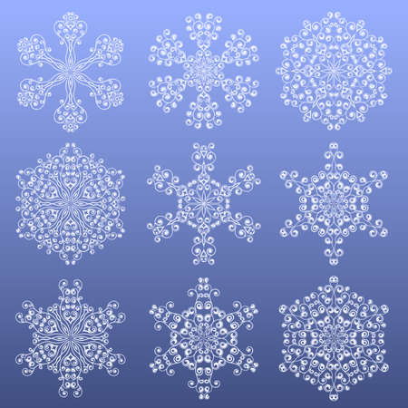 Set of a snowflakesのイラスト素材