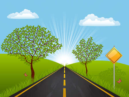 Summer landscapeのイラスト素材