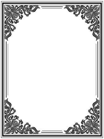 Vintage floral frameのイラスト素材