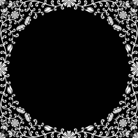 Vintage floral frame. Decorative patternのイラスト素材