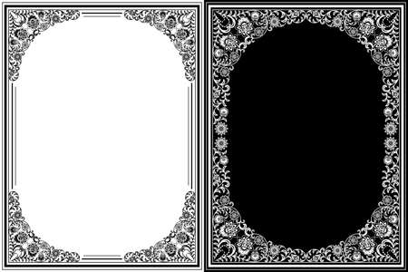 Vintage floral frame. Decorative patternのイラスト素材