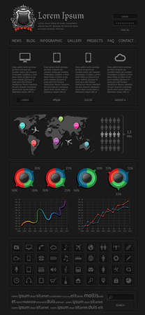 Infographics  and web elementsのイラスト素材