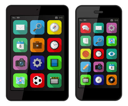 Isolated gadgets with ui and web icons including flat designのイラスト素材