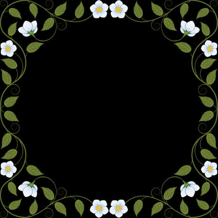 Vintage floral frame  Decorative patternのイラスト素材