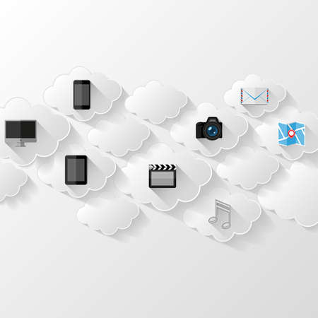 Abstract background  Cloud storage concept  Flat designのイラスト素材