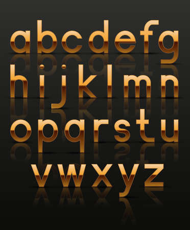 Decorative golden alphabetのイラスト素材