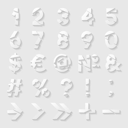 Paper cut numbers and symbolsのイラスト素材