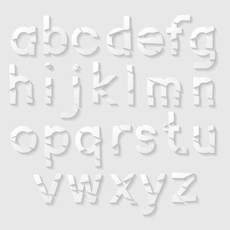 Paper alphabet with cut lettersのイラスト素材
