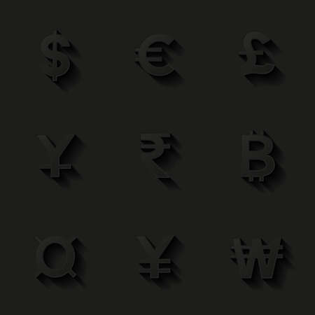 Currency icons setのイラスト素材