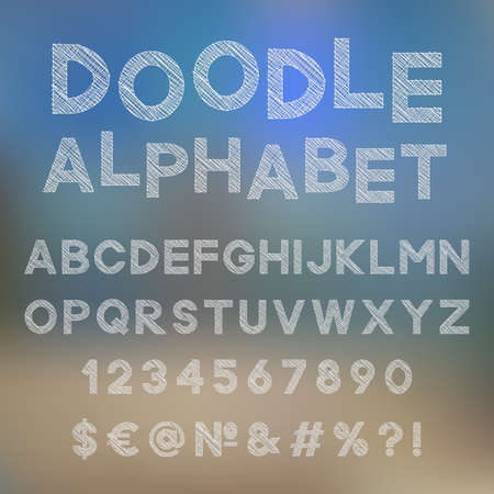 Decorative doodle alphabetのイラスト素材