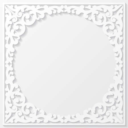 Paper floral frameのイラスト素材