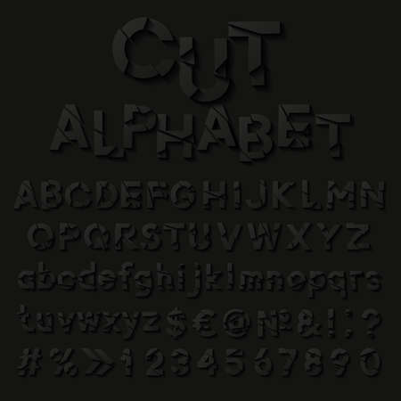Paper alphabet with cut lettersのイラスト素材