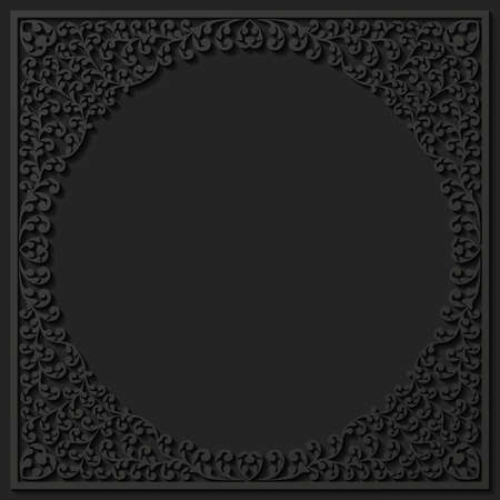 Paper floral frameのイラスト素材
