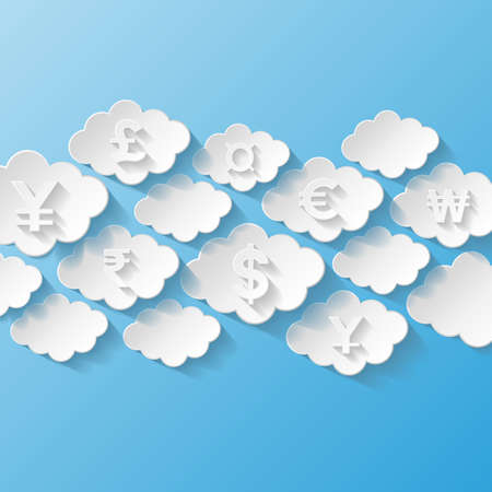 Abstract background with currency symbols