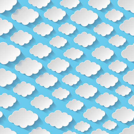 Seamless pattern with paper cloudsのイラスト素材