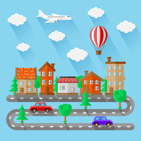 City landscapes. Flat designのイラスト素材