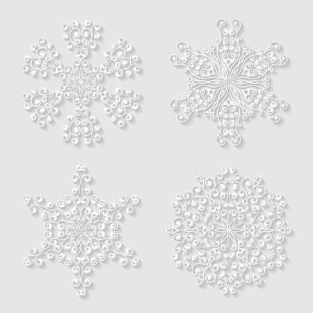 Set of decorative snowflakesのイラスト素材