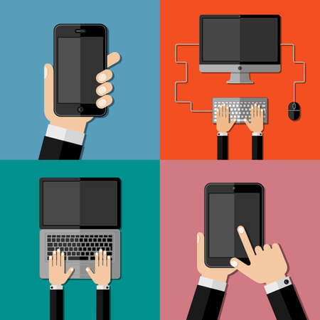 Gadgets. Set of flat iconsのイラスト素材