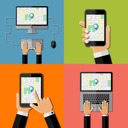 Navigation concept. Flat designのイラスト素材