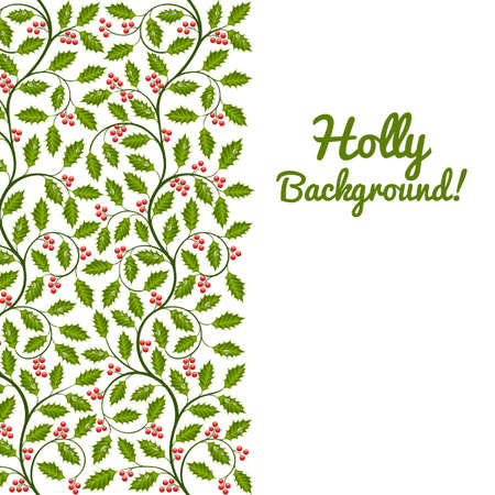 Abstract floral background with holly. Vector illustration.のイラスト素材