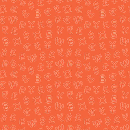 Seamless pattern with currency symbols. Vector illustration.のイラスト素材