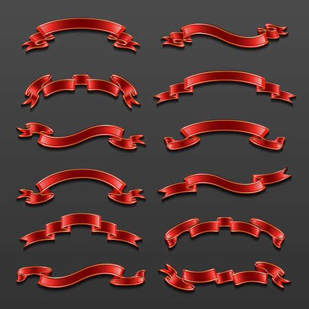 Set of ribbon banners. Vector illustration.のイラスト素材