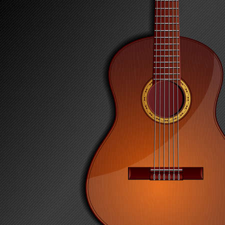 Background with acoustic guitar. Vector illustration.のイラスト素材