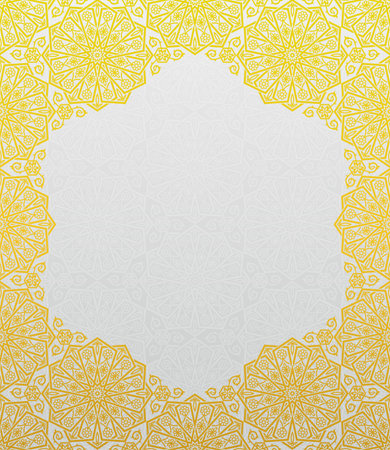 Decorative frame with traditional floral ornament. Vector illustration.のイラスト素材
