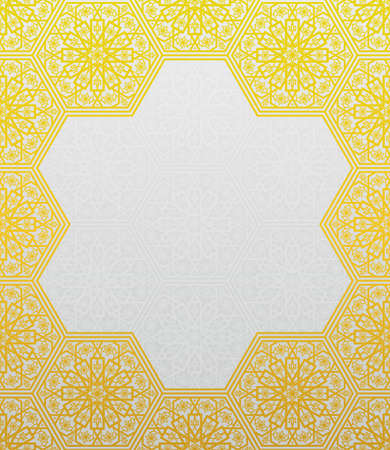Decorative frame with traditional floral ornament. Vector illustration.のイラスト素材