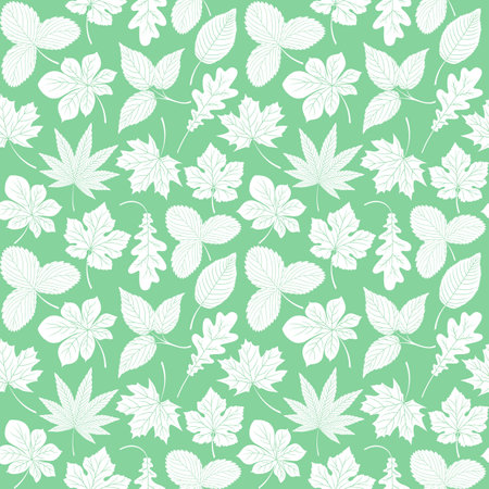 Decorative seamless pattern with leaves. Vector illustration.のイラスト素材