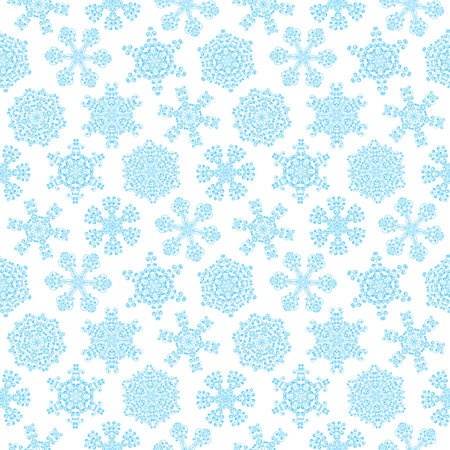 Seamless pattern with decorative snowflakes. Vector illustration.のイラスト素材