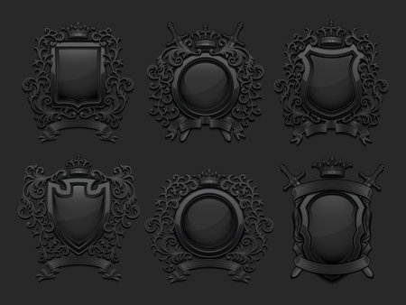 Coat of arms set. Vector illustration.のイラスト素材