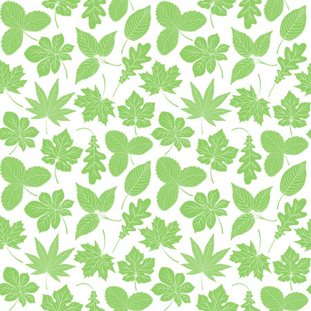 Decorative seamless pattern with leaves. Vector illustration.のイラスト素材