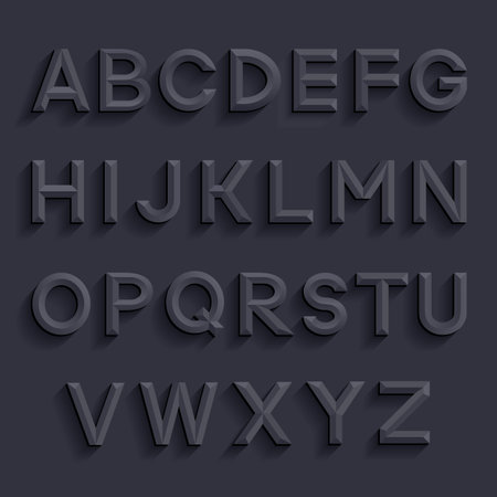 Decorative emboss alphabet. Vector illustration.のイラスト素材